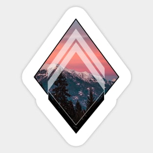 Geometric Snowy Mountain Sticker